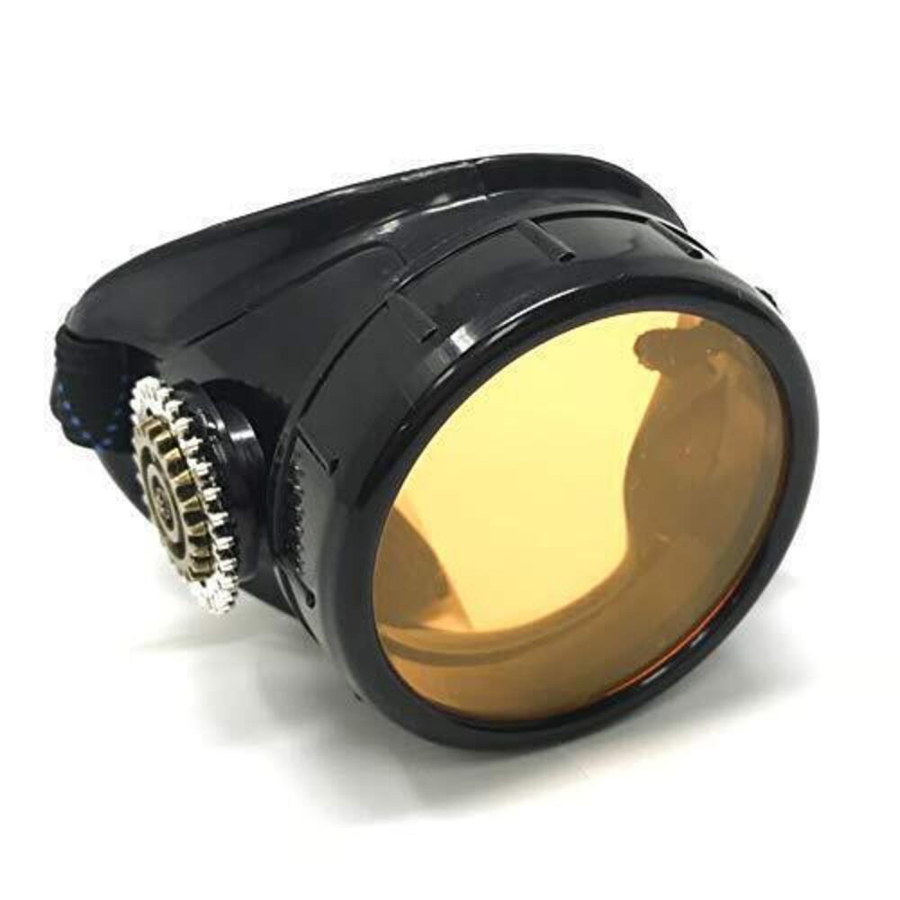6941 Fun Steampunk Victorian Pirate Rave Monocle Goggles with Neon Orange